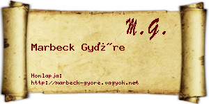 Marbeck Györe névjegykártya